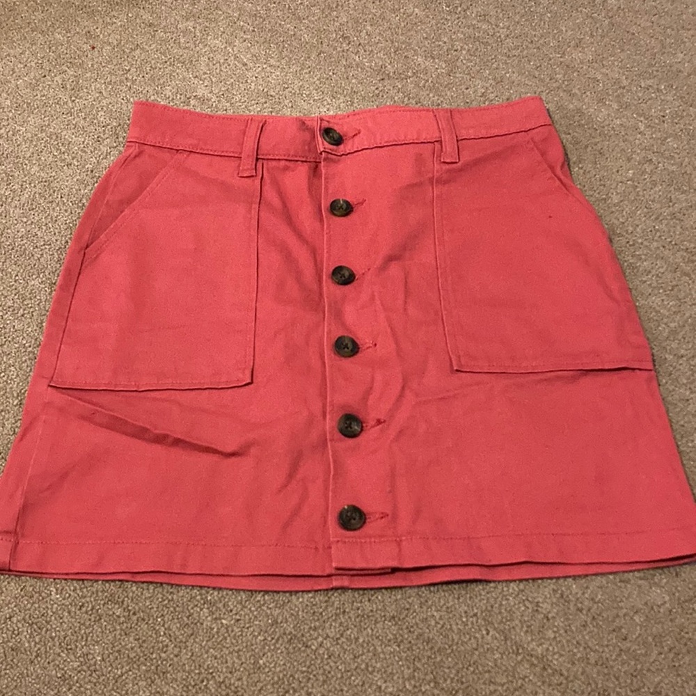Button down mini skirt.